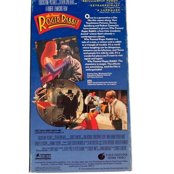 Who Framed Roger Rabbit VHS Tape - Picture 2 of 8
